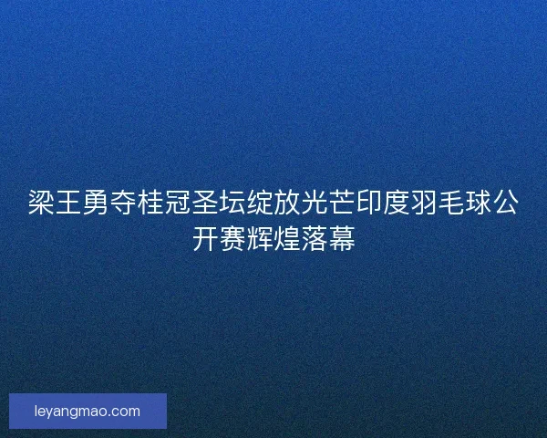 梁王勇夺桂冠圣坛绽放光芒印度羽毛球公开赛辉煌落幕